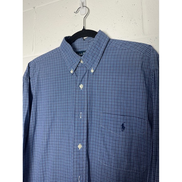 Polo Ralph Lauren Other - Polo Ralph Lauren Blake Mens Large Blue Check Button Down Shirt Long Sleeve